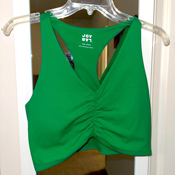 Green JoyLab Rouched Crop Top - Picture 2 of 3